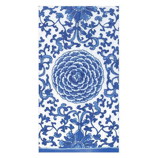Caspari - Guest Towel Napkin - Indigo Garden Blue and White - Findlay Rowe Designs