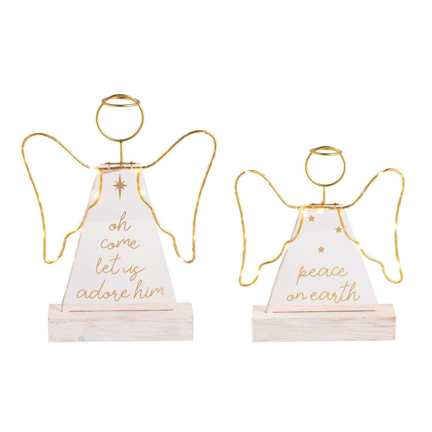 Mud Pie - LED Acrylic Angel Sitters