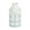 Mud Pie - Bud Vase - Gingham Blue Bow  - Medium
