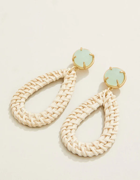 Spartina - Earrings - Poolside Wicker Earrings Sea Foam White - Findlay Rowe Designs
