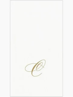 Caspari - Guest Towel Napkin - White Pearl-Paper Linen Napkin - Monogram - Findlay Rowe Designs