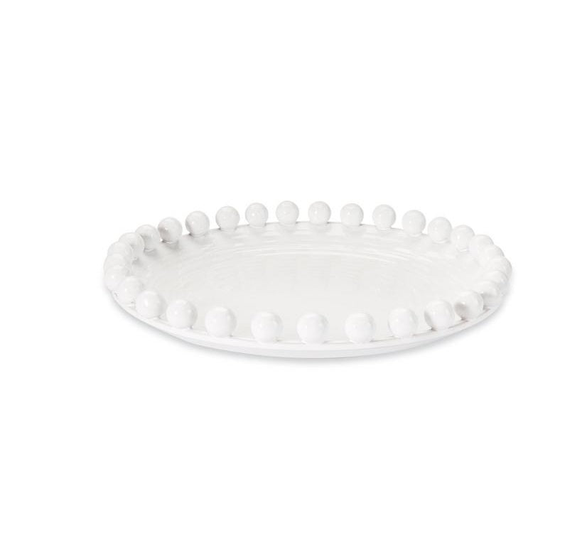 Clearance  - Mud Pie - Serving Platter - Beaded Raised Dot Round