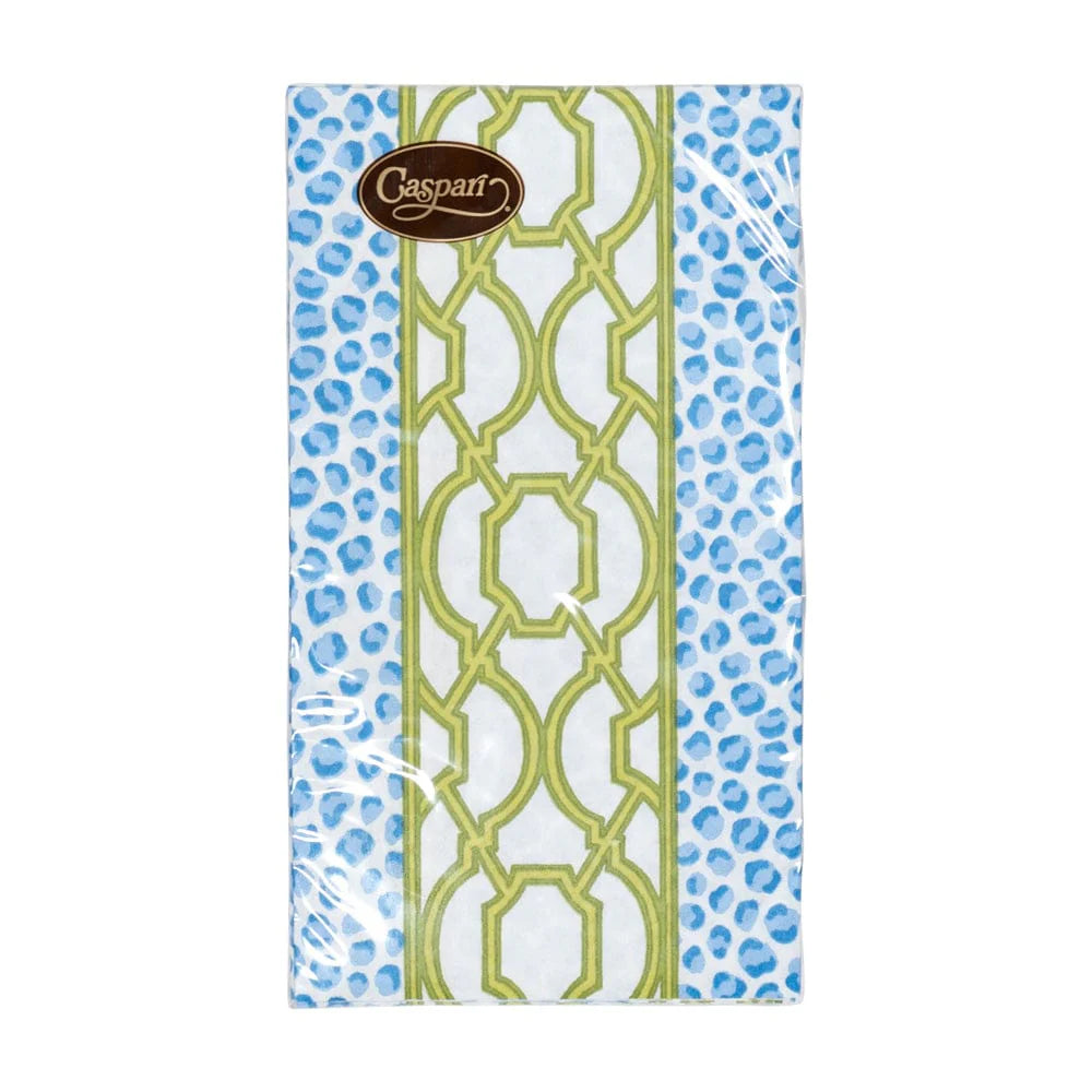 Caspari - Guest Towel Napkins - Knots And Spots - Blue  Green - Findlay Rowe Designs