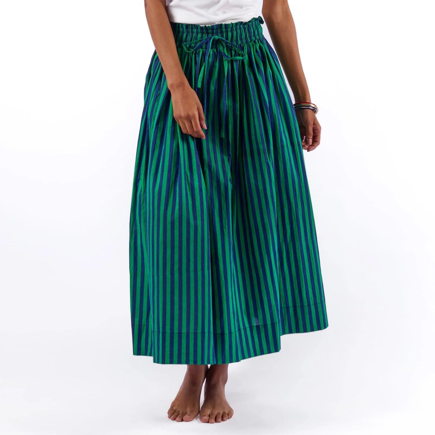 Ink  & Alloy - Bottom - Keaton Stripe Skirt  - Navy Kelly Green - Findlay Rowe Designs