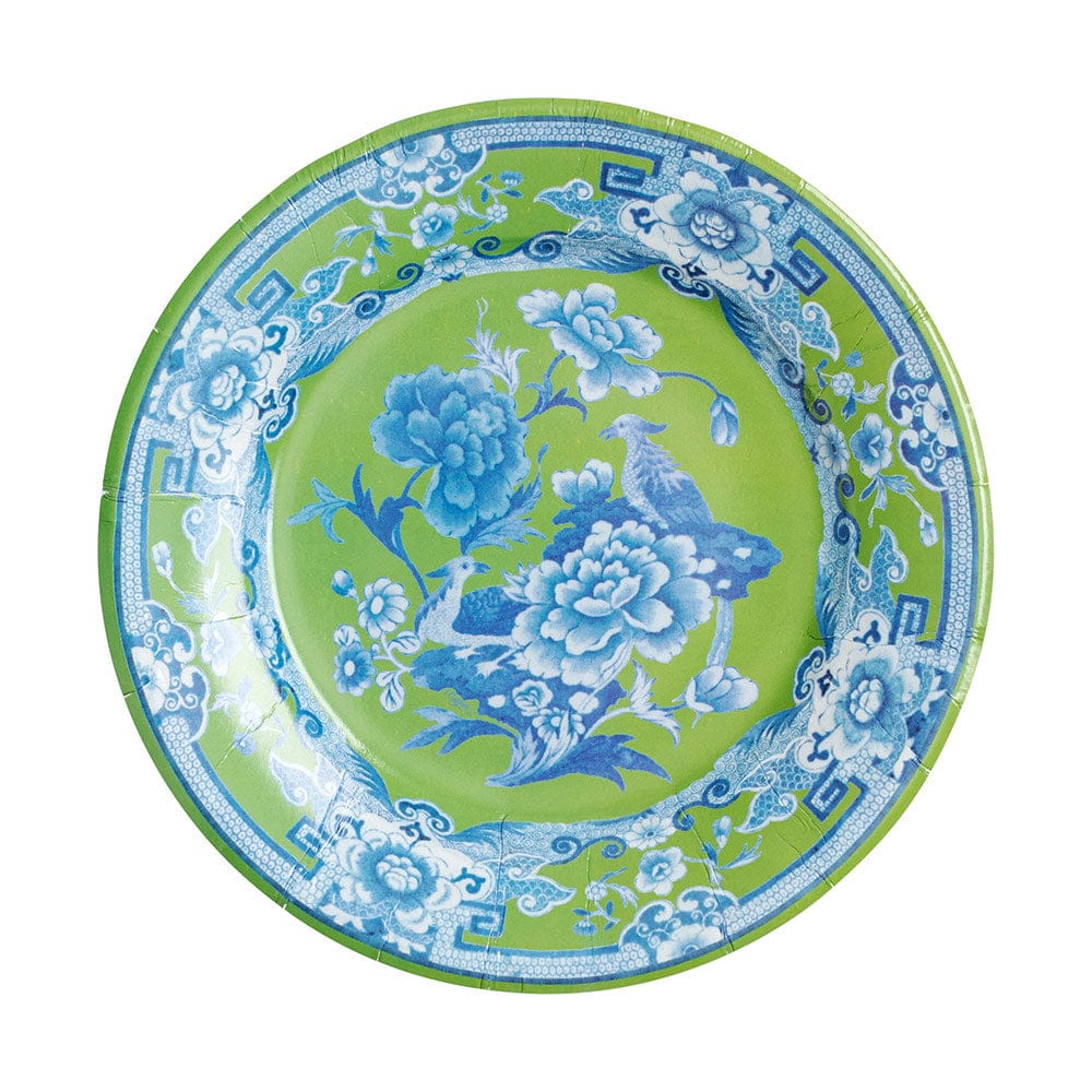 Caspari - Salad Dessert Plates - Green And Blue - Findlay Rowe Designs