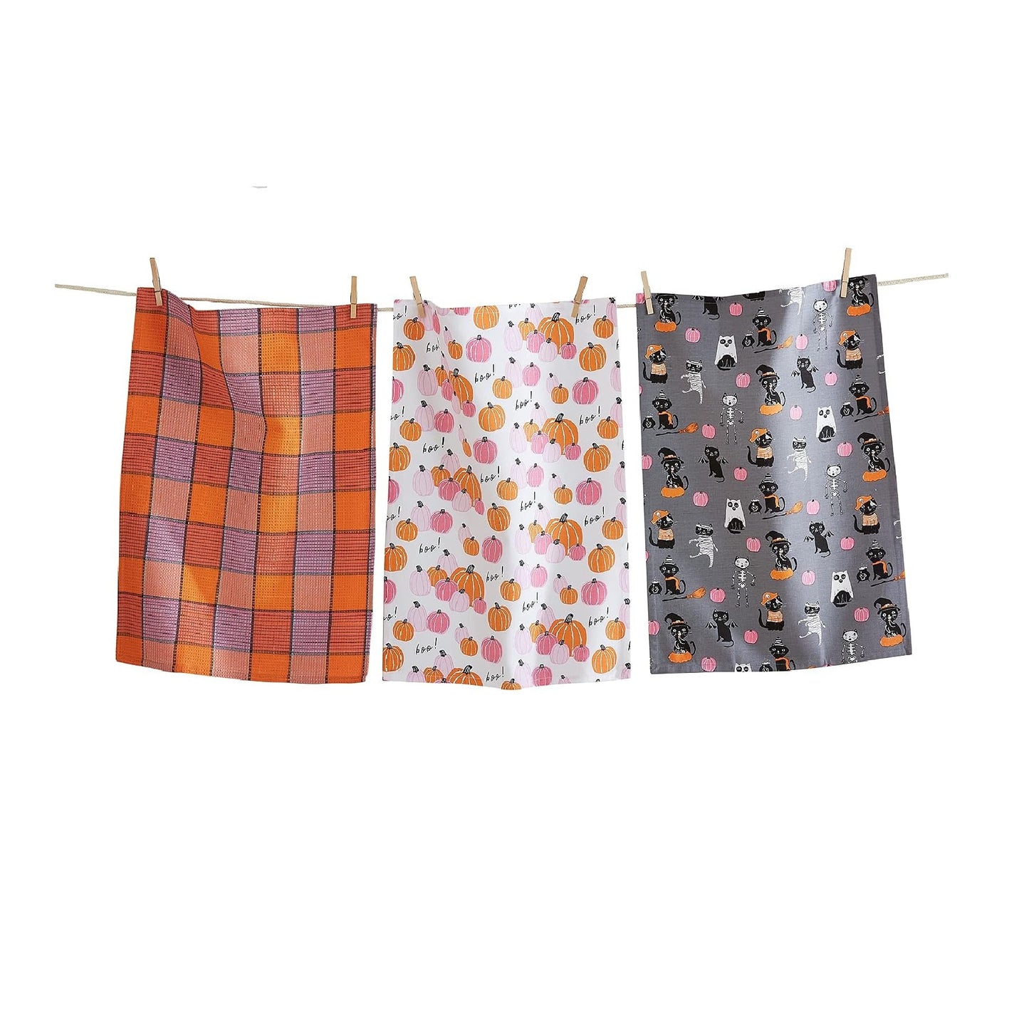 Towel - Halloween - Pumpkins Cats in Costume - Set 3 - Findlay Rowe Designs