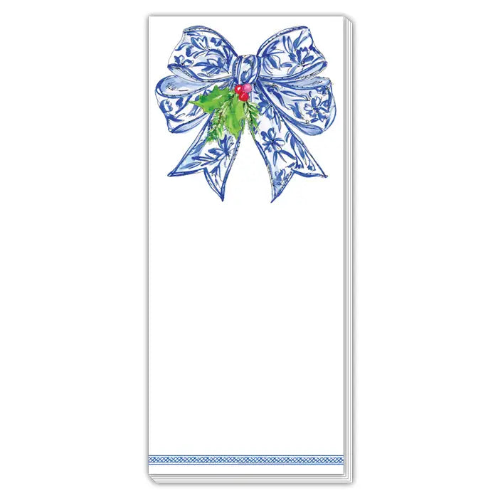 Rosanne Beck - Skinny Pad - Blue Chinoiserie Bow