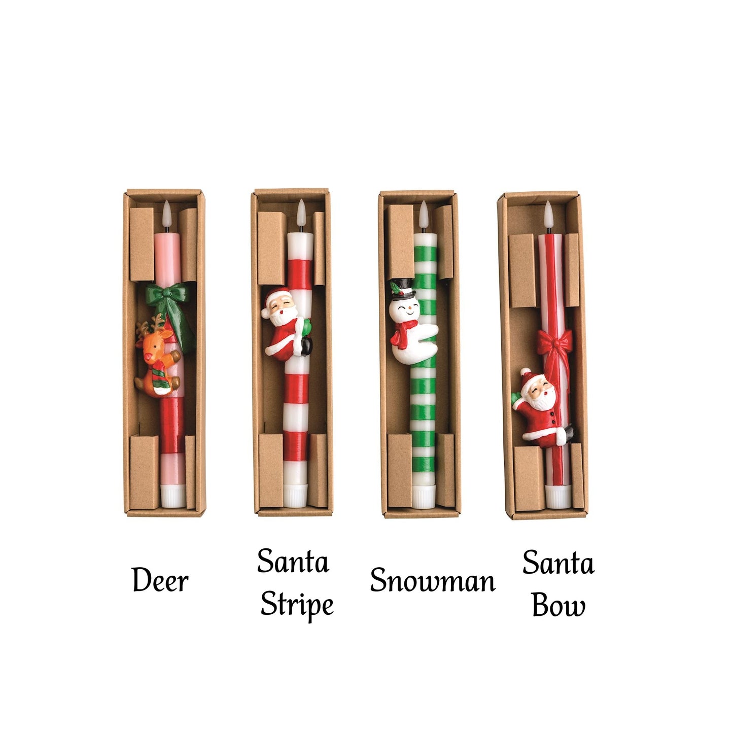 Mud Pie - Taper Candle - Flameless - Christmas Candle Hugger Set - Findlay Rowe Designs