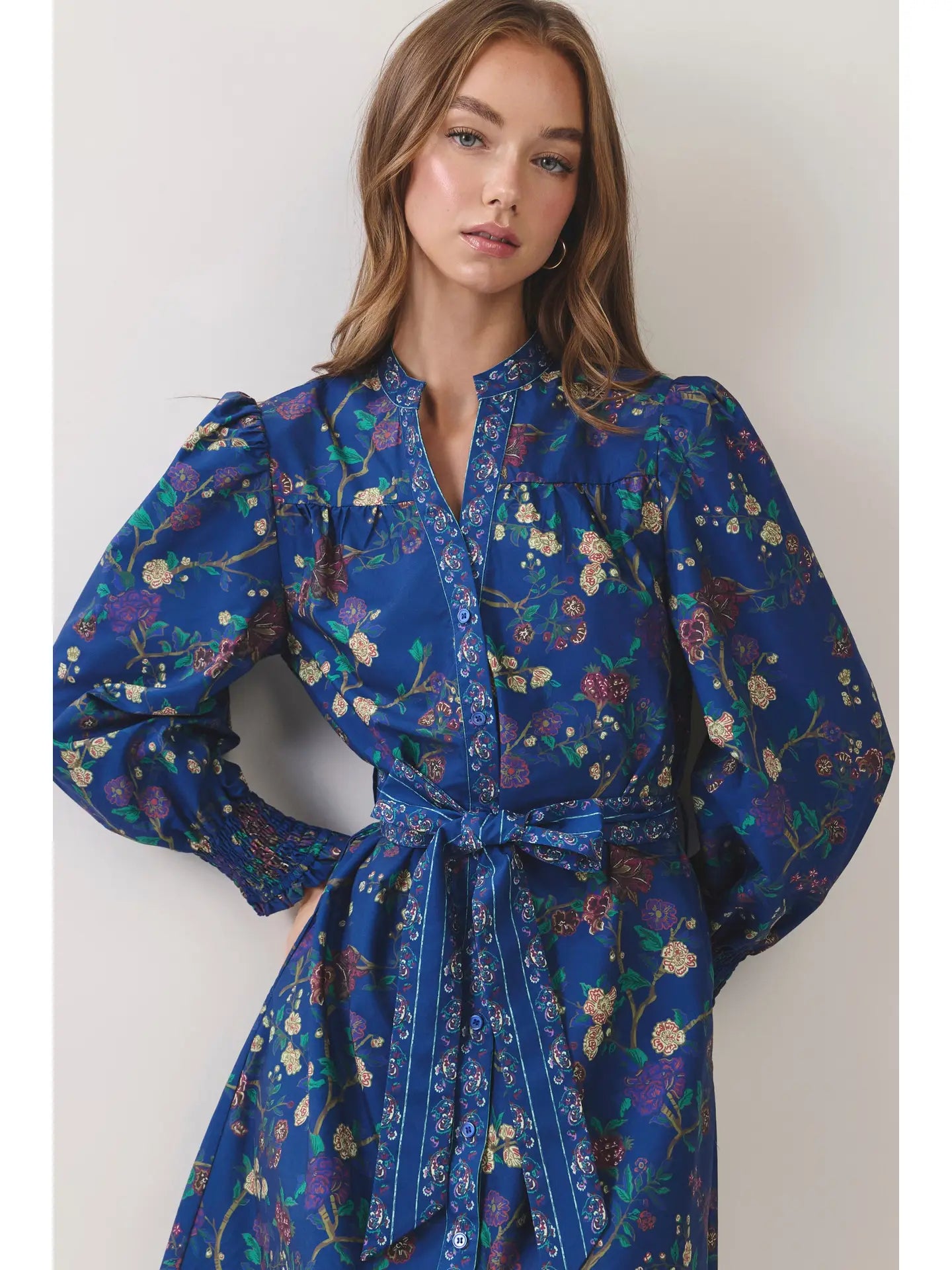 Dress - Mini - Floral Print Tassel Hem - Navy - Findlay Rowe Designs