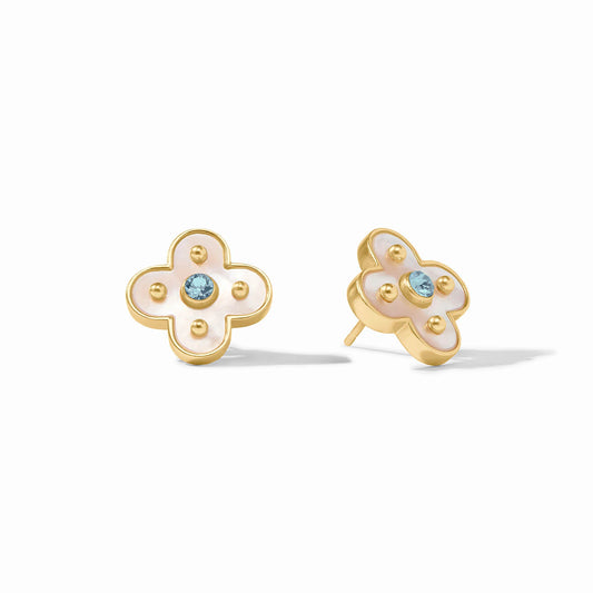 Julie Vos - Earrings - Colette Stud - Chalcedony Blue - Findlay Rowe Designs