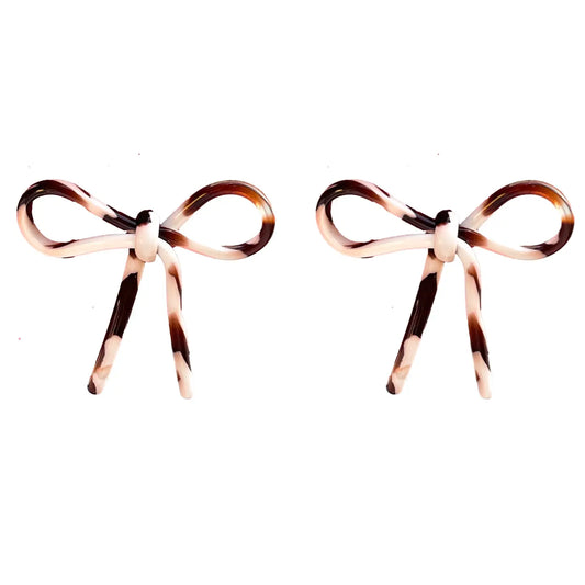 St. Armands- Cocoa Bow Statement Stud Earrings