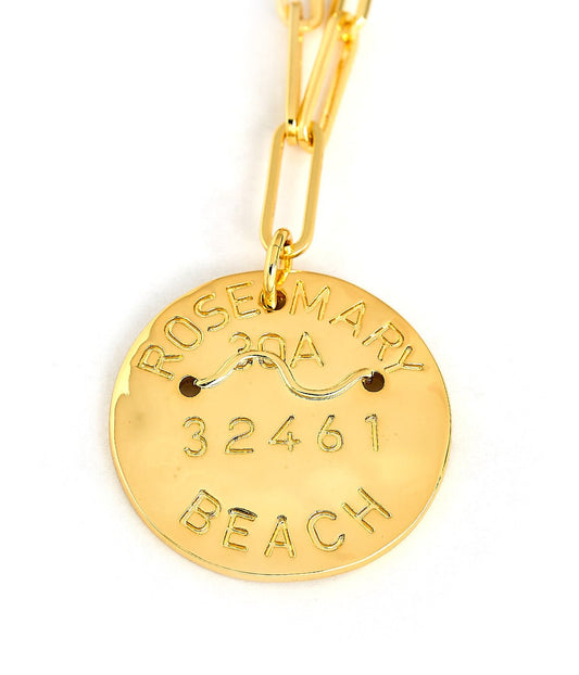 Lisi Lerch - Necklace - Beach Charm - Plated Paper Clip Chain - Rosemary Beach - Findlay Rowe Designs
