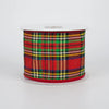 A&B Floral - Ribbon - 2.5in Traditional Red Tartan