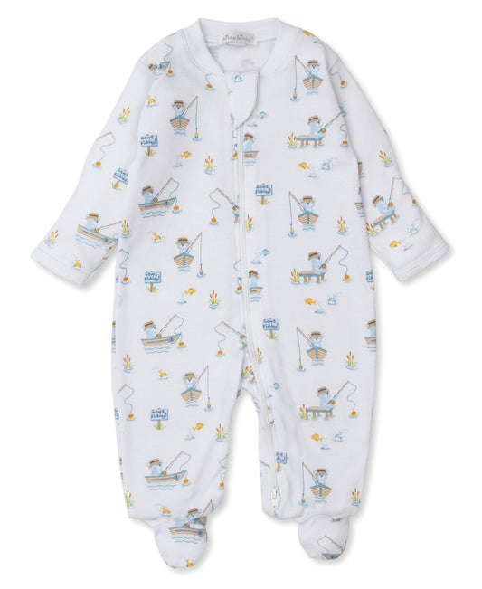 Kissy Kissy- Rather Be Fishing Zip Footie - Findlay Rowe Designs