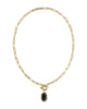 Kendra Scott - Necklace -   Elisa Gold Enamel Link and Chain - Black Agate - Findlay Rowe Designs