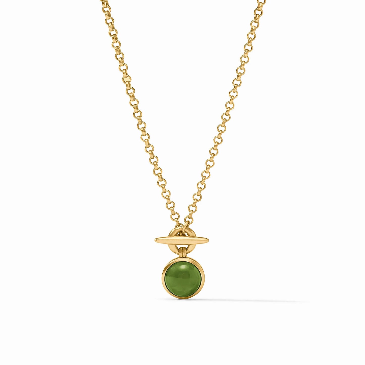 Julie Vos - Necklace - Solara Solitaire - Iridescent Palmetto Green