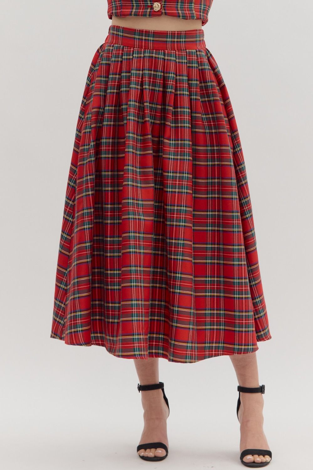 Skirt - Red Plaid Midi
