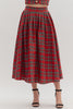 Skirt - Red Plaid Midi