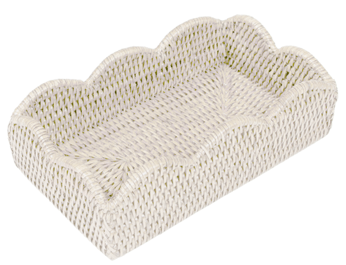 Caspari - Rattan Scallop Guest Towel Holder - Findlay Rowe Designs