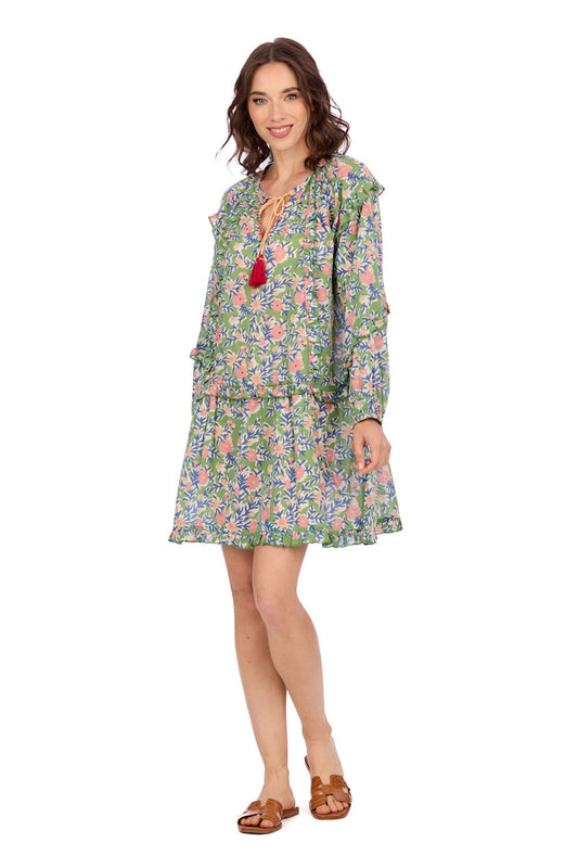 Mud Pie - Dress - Floral Shawna Tunic - Green - Findlay Rowe Designs