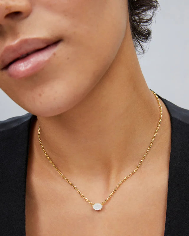 Kendra Scott - Necklace - Caitlin Gold Pendant - Ivory Mother-of Kendra Scott - Necklace - Caitlin Gold Pendant - Ivory Mother-of