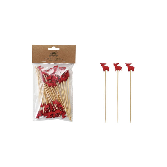 Single Use Skewers - Red Moose Shaped Handles
