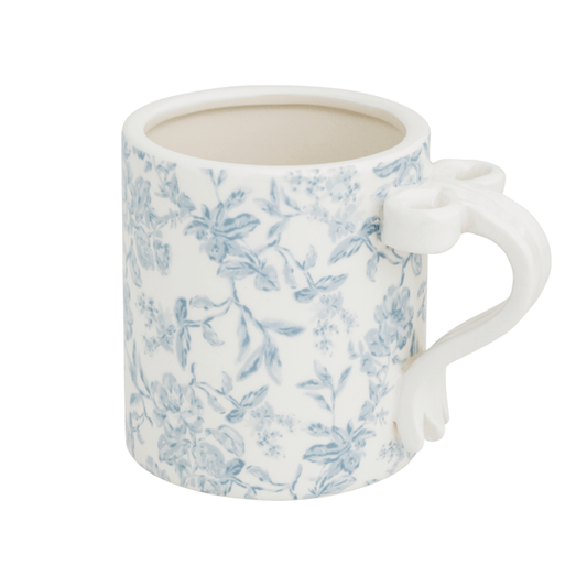 Mud Pie - Coffee Mug - Blue Toile Bow