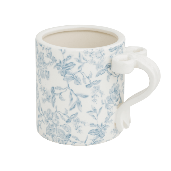 Mud Pie - Coffee Mug - Blue Toile Bow