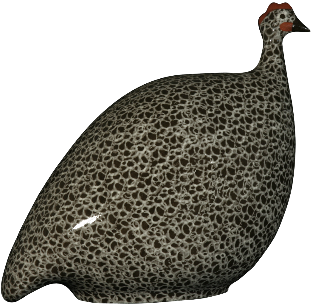 Ceramics Lussan- SMALL GUINEA FOWL- Black Brown speckled White - Findlay Rowe Designs