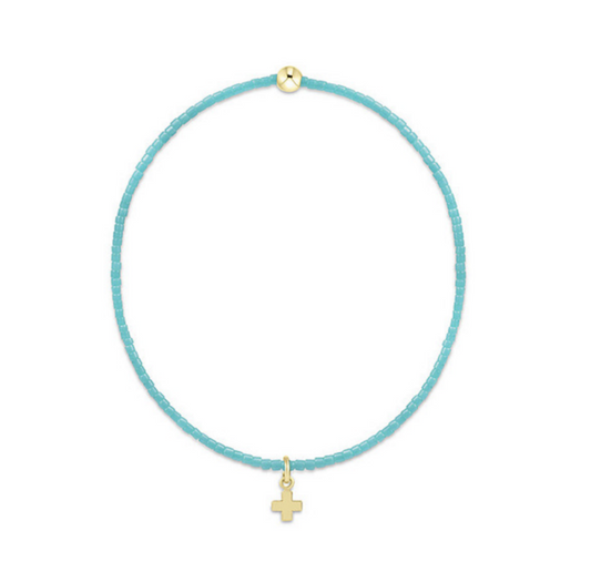 Enewton - Hope Classic Turquoise Bracelet - Signature Cross Small Gold Charm - Findlay Rowe Designs