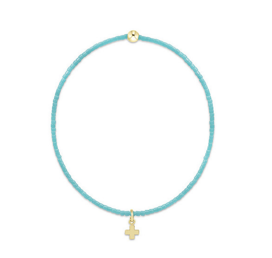 Enewton - Hope Classic Turquoise Bracelet - Signature Cross Small Gold Charm - Findlay Rowe Designs
