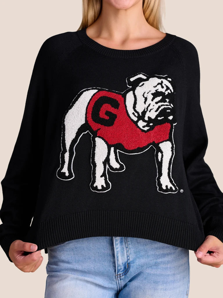 Stewart Simmons - Top - The Emblem Chenille Sweater - Georgia Standing Dog
