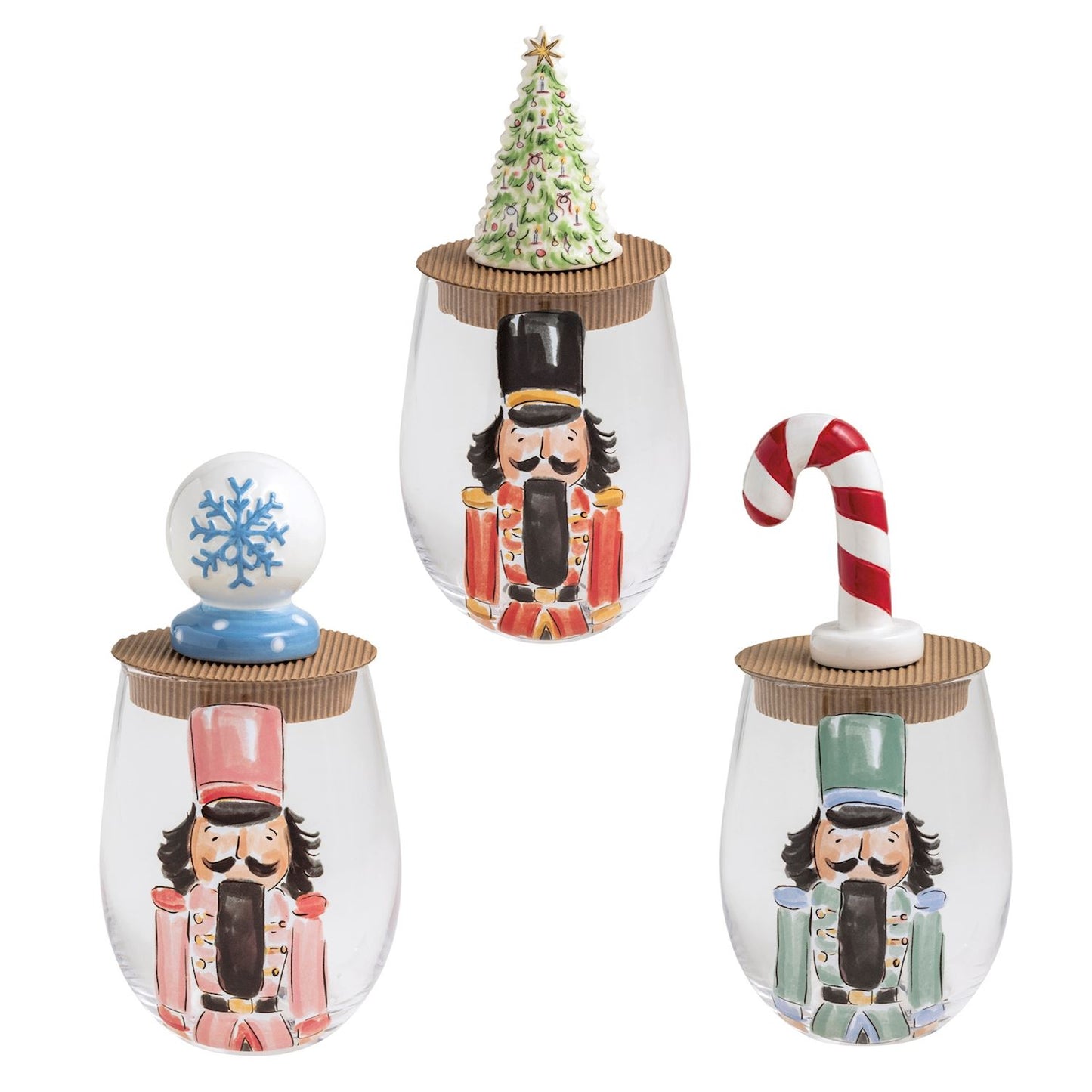 Mudpie - Wine Glass & Stopper Sets - Nutcracker - Findlay Rowe Designs