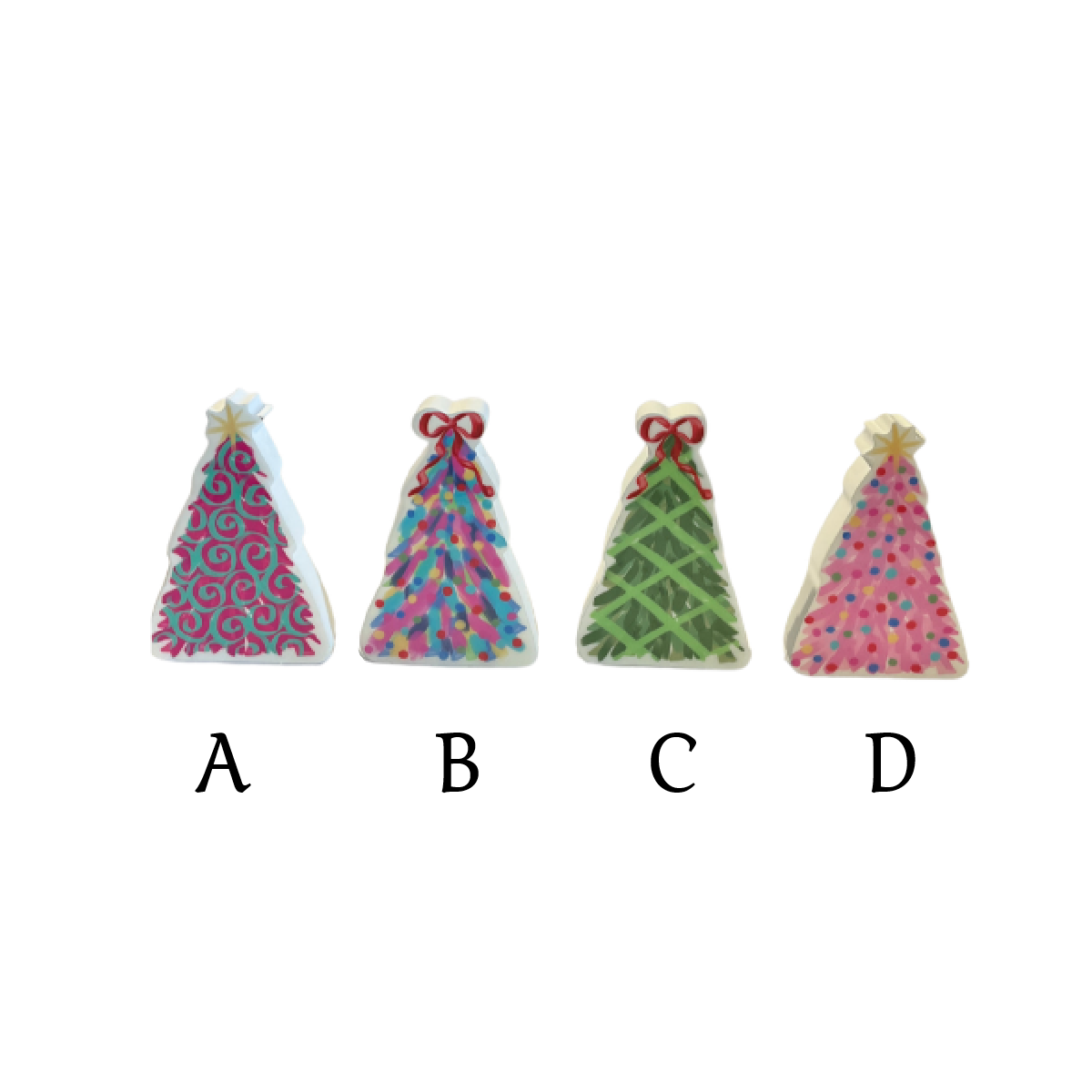 Christmas Decor - Epoxy Cutout Tree 4.75in Medium  - Assorted