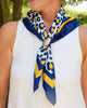 Caroline Hill - Scarf -  Meredith Spotted Navy Gold - Medium - Findlay Rowe Designs