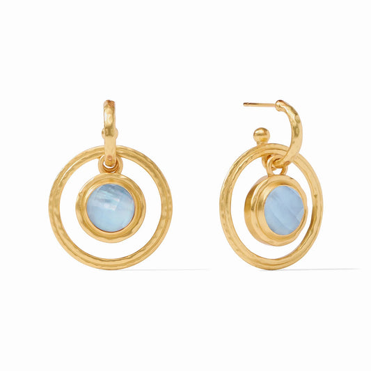 Julie Vos - Astor 6-in-1 Charm Earring - Iridescent  Chalcedony Blue - Findlay Rowe Designs