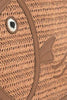 America and Beyond - Handheld Clutch - Brown Trim Fish Raffia