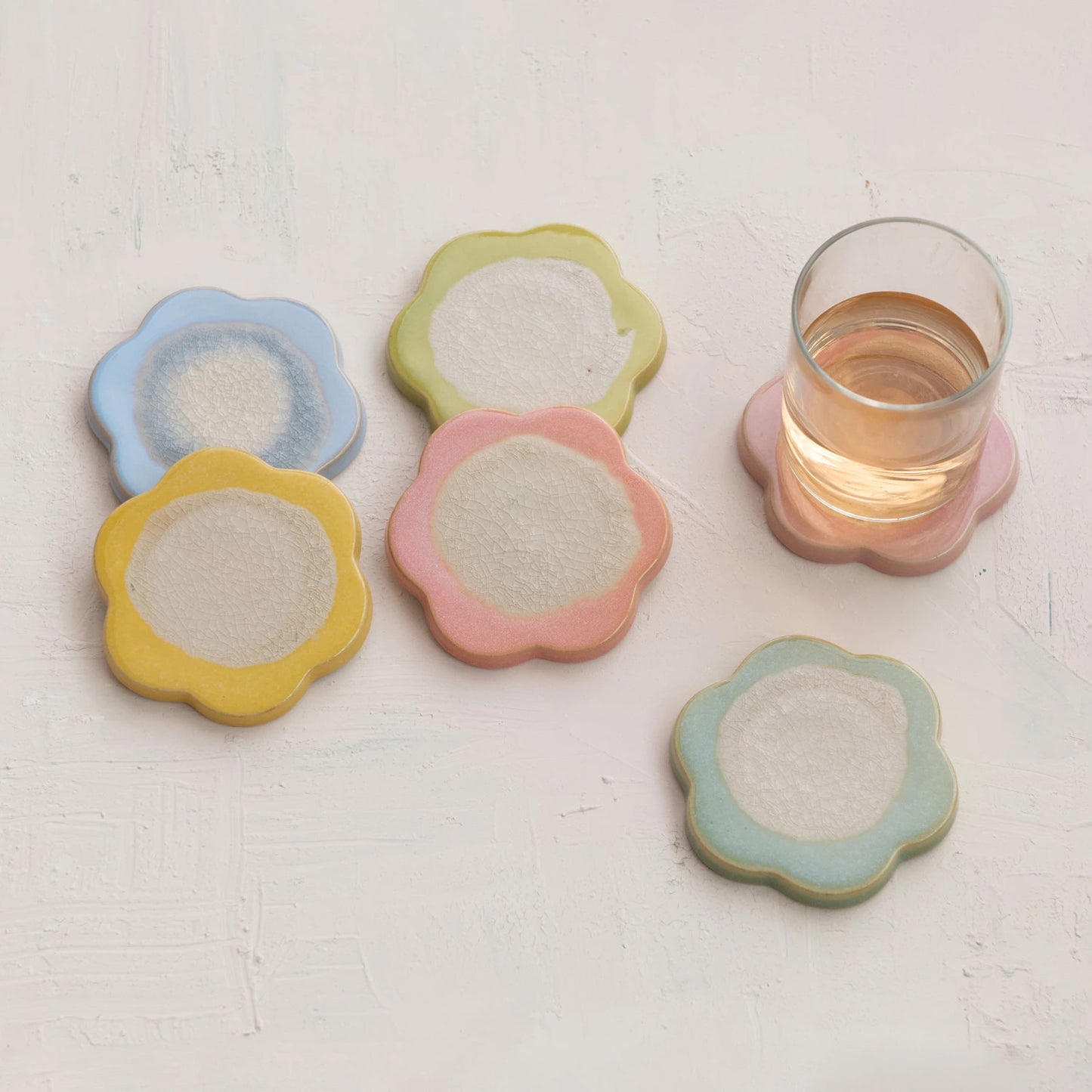 Coaster - Stoneware Flower - Assorted - Findlay Rowe Designs