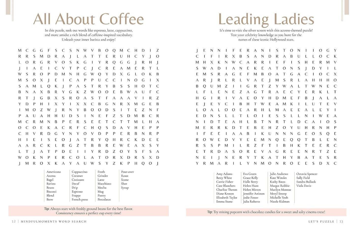 MindfulMoments Word Search: A Calming Collection of Brain-Boosting Puzzles to Help You Relax & Unwind - Findlay Rowe Designs
