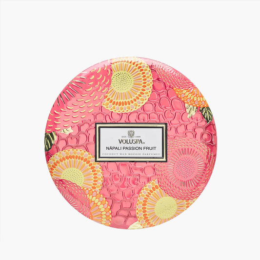 Voluspa - 3 Wick Tin Candle - Nāpali Passion Fruit - Findlay Rowe Designs