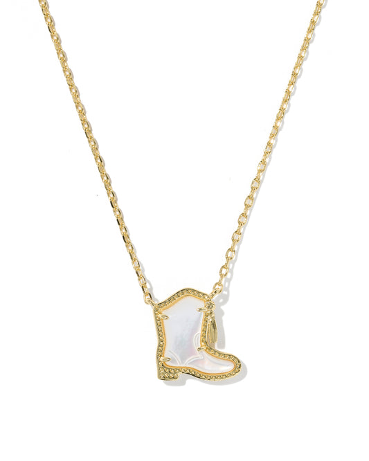 Kendra Scott - Necklace -  Drill Team Boot Gold Short Pendant - Findlay Rowe Designs