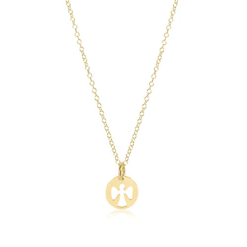 Enewton - 16in Necklace Gold - Small Guardian Angel Disc Charm - Findlay Rowe Designs