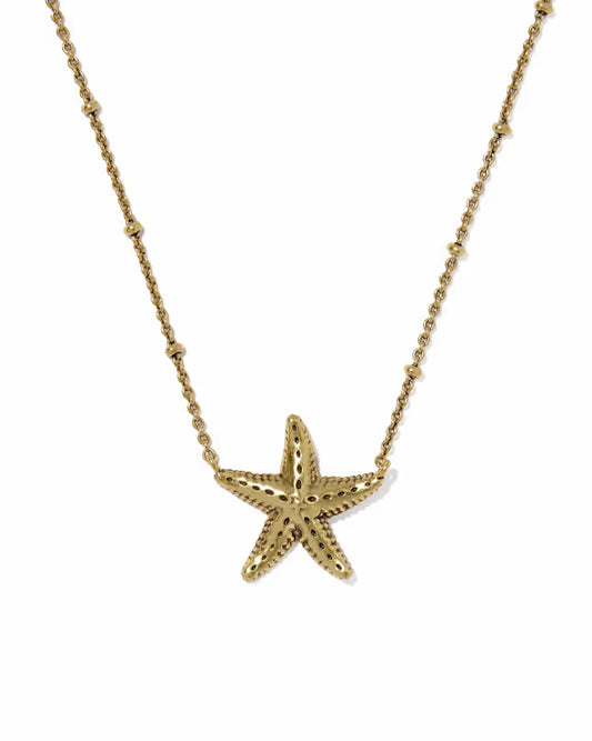 Kendra Scott - Necklace - Parker Starfish Vintage Gold Metal Short Pendant - Findlay Rowe Designs