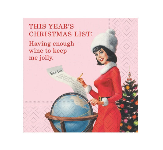 Cocktail Napkin- This Year's Christmas List