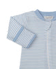 Kissy Kissy - Zip Footie - Puppy Patch - Striped Blue - Findlay Rowe Designs
