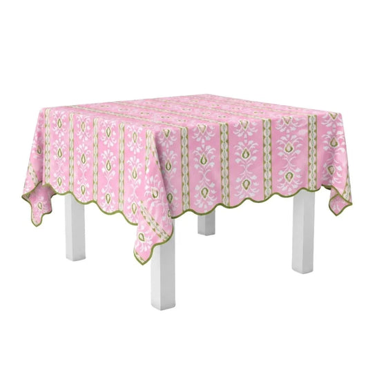 Laura Park - Square Game Tablecloth - Rosemary Stripe Pink - Findlay Rowe Designs