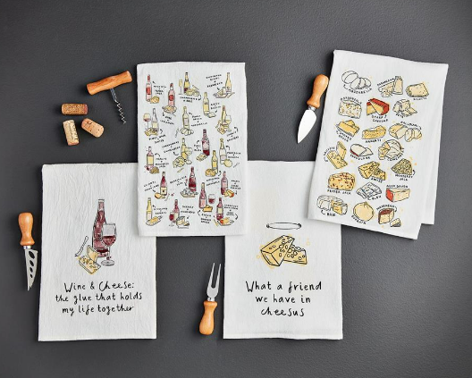 Mud Pie- Wine & Cheese Towel Set - Findlay Rowe Designs