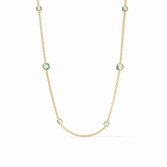 Julie Vos- Aquitaine Station Necklace in Aquamarine Blue