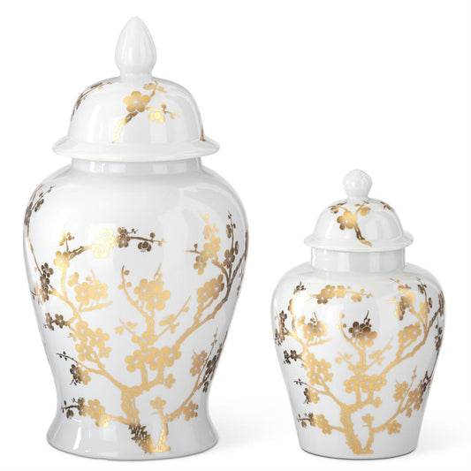 Vase - White & Gold Chinoiserie