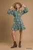 Umgee - Dress - Two Tone Boho Print Long Sleeve - Brown Mint - Findlay Rowe Designs